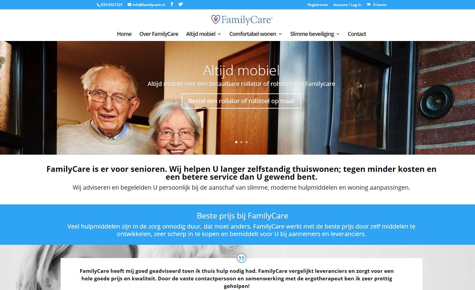 Website redesign Familycare.nl